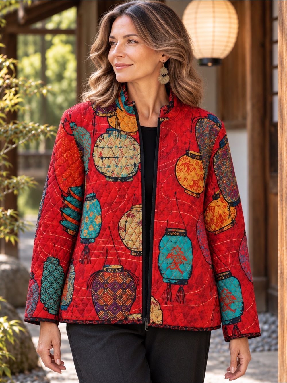 Chicos Japanese Quilted Silk
Lantern Jacket